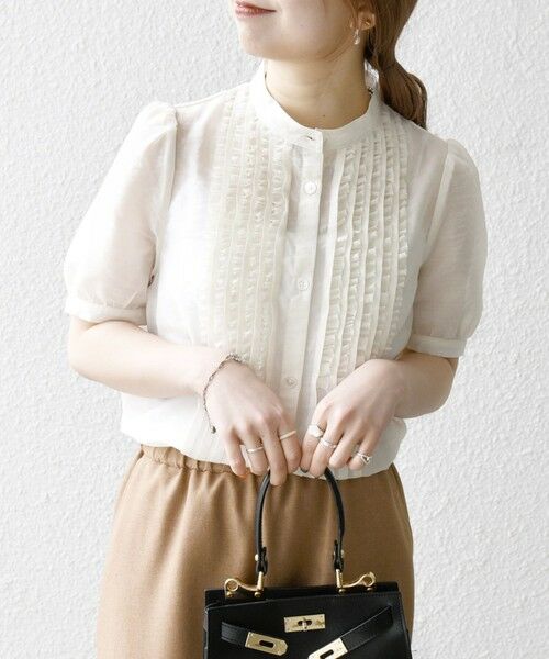 SHIPS for women/シップスウィメン 《予約》SHIPS any:〈手洗い可能〉シアー フリル バンドカラー パフ シャツ ブラウス オフホワイト ONE SIZE SHIPS for women/シップスウィメン 《予約》SHIPS any:〈手洗い可能〉シアー フリル バンドカラー パフ シャツ ブラウス オフホワイト ONE SIZE