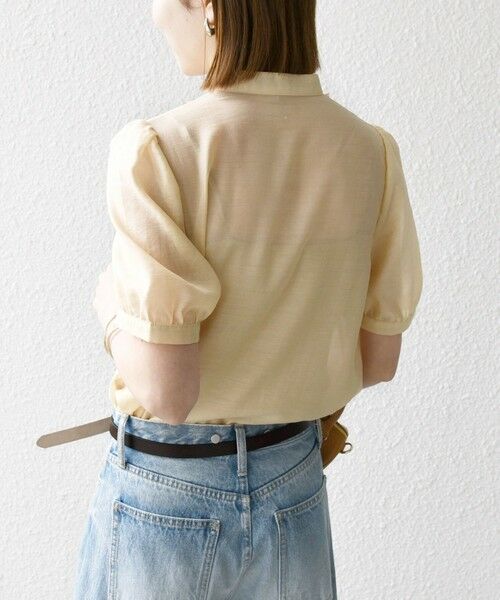 SHIPS for women / シップスウィメン SHIPS any:〈手洗い可能〉シアー フリル バンドカラー パフ シャツ ブラウス SHIPS any:〈手洗い可能〉シアー フリル バンドカラー シャツ