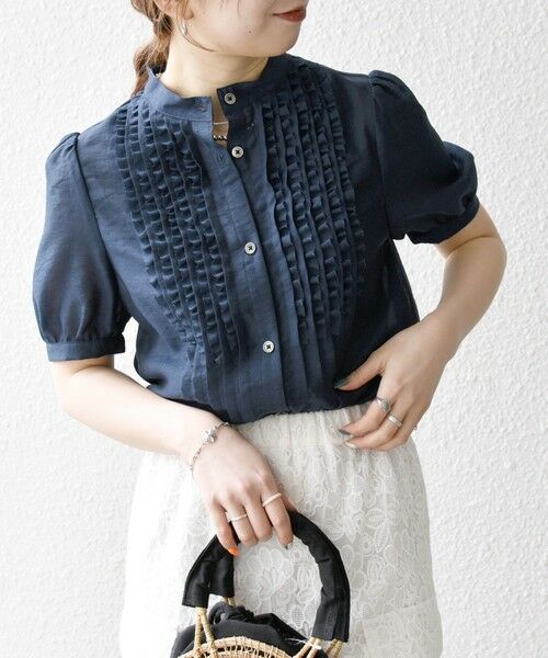 SHIPS / シップス シャツ・ブラウス | SHIPS any:〈手洗い可能〉シアー フリル バンドカラー パフ シャツ ブラウス | 詳細25