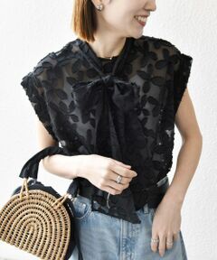 SHIPS / シップス シャツ・ブラウス | SHIPS any:〈手洗い可能〉シアー フラワー ジャカード ボウタイ フレンチ ブラウス