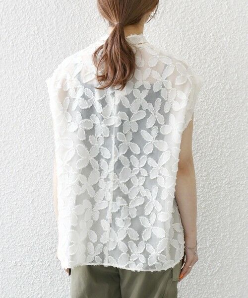 SHIPS / シップス シャツ・ブラウス | SHIPS any:〈手洗い可能〉シアー フラワー ジャカード ボウタイ フレンチ ブラウス | 詳細12