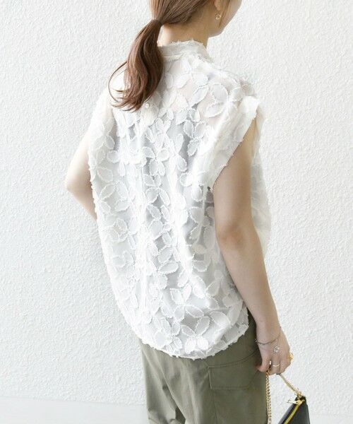 SHIPS / シップス シャツ・ブラウス | SHIPS any:〈手洗い可能〉シアー フラワー ジャカード ボウタイ フレンチ ブラウス | 詳細4