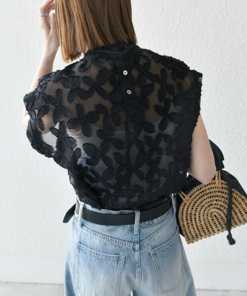 SHIPS / シップス シャツ・ブラウス | SHIPS any:〈手洗い可能〉シアー フラワー ジャカード ボウタイ フレンチ ブラウス | 詳細19