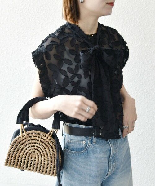 SHIPS / シップス シャツ・ブラウス | SHIPS any:〈手洗い可能〉シアー フラワー ジャカード ボウタイ フレンチ ブラウス | 詳細21