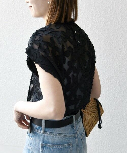 SHIPS / シップス シャツ・ブラウス | SHIPS any:〈手洗い可能〉シアー フラワー ジャカード ボウタイ フレンチ ブラウス | 詳細22