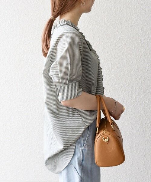 SHIPS / シップス シャツ・ブラウス | SHIPS any:〈手洗い可能〉ストライプ フリル Vネック ハーフスリーブ ブラウス | 詳細10