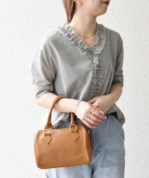 SHIPS / シップス シャツ・ブラウス | SHIPS any:〈手洗い可能〉ストライプ フリル Vネック ハーフスリーブ ブラウス | 詳細3