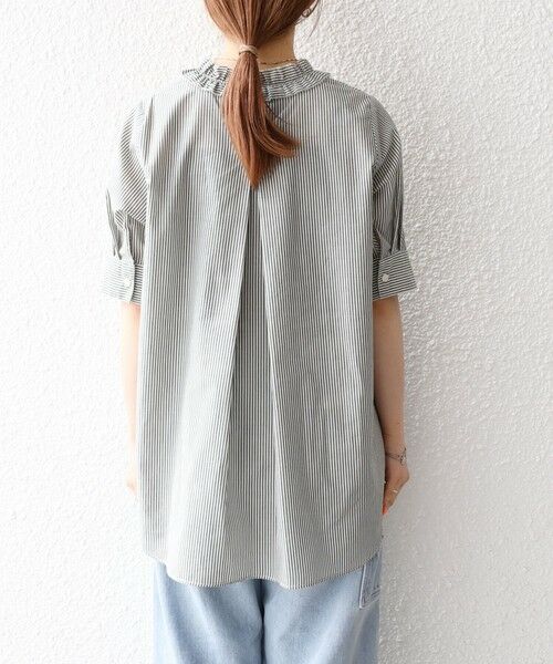 SHIPS / シップス シャツ・ブラウス | SHIPS any:〈手洗い可能〉ストライプ フリル Vネック ハーフスリーブ ブラウス | 詳細22