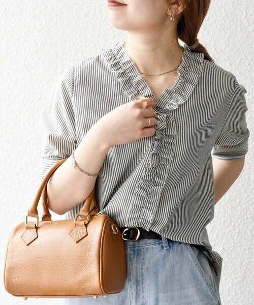 SHIPS / シップス シャツ・ブラウス | SHIPS any:〈手洗い可能〉ストライプ フリル Vネック ハーフスリーブ ブラウス | 詳細7