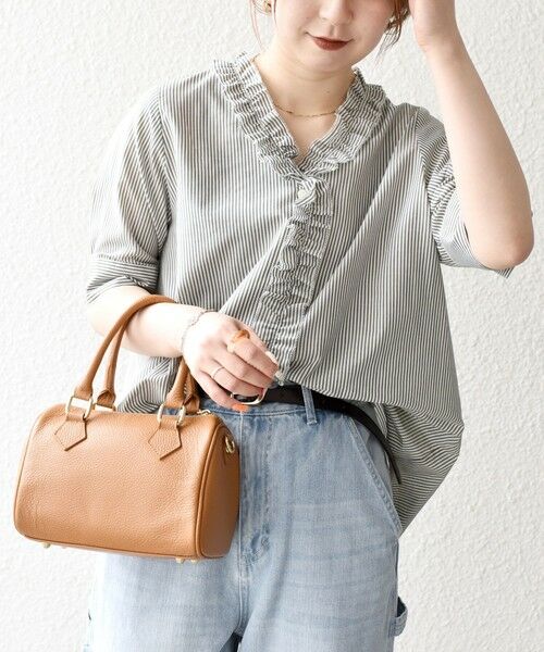 SHIPS / シップス シャツ・ブラウス | SHIPS any:〈手洗い可能〉ストライプ フリル Vネック ハーフスリーブ ブラウス | 詳細8