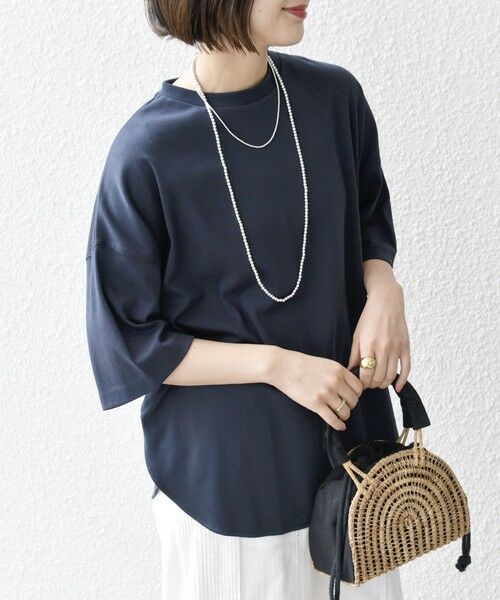 SHIPS for women/シップスウィメン 《予約》SHIPS any:〈多機能/洗濯機可能〉ラウンドヘム クルーネック ビッグ TEE ネイビー ONE SIZE SHIPS for women/シップスウィメン 《予約》SHIPS any:〈多機能/洗濯機可能〉ラウンドヘム クルーネック ビッグ TEE ネイビー ONE SIZE