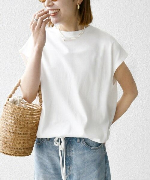 SHIPS / シップス Tシャツ | SHIPS any:〈接触冷感/汗染み防止加工/洗濯機可能〉ドロスト フレンチスリーブ TEE | 詳細3