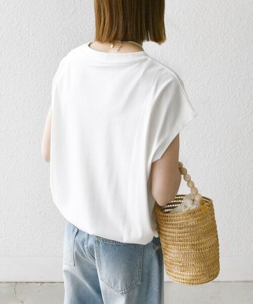 SHIPS / シップス Tシャツ | SHIPS any:〈接触冷感/汗染み防止加工/洗濯機可能〉ドロスト フレンチスリーブ TEE | 詳細4