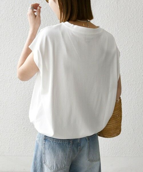 SHIPS / シップス Tシャツ | SHIPS any:〈接触冷感/汗染み防止加工/洗濯機可能〉ドロスト フレンチスリーブ TEE | 詳細5