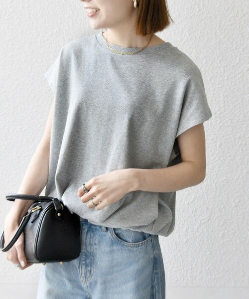 SHIPS / シップス Tシャツ | SHIPS any:〈接触冷感/汗染み防止加工/洗濯機可能〉ドロスト フレンチスリーブ TEE | 詳細15