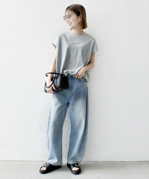 SHIPS / シップス Tシャツ | SHIPS any:〈接触冷感/汗染み防止加工/洗濯機可能〉ドロスト フレンチスリーブ TEE | 詳細9