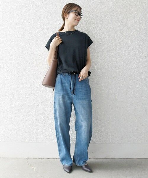 SHIPS / シップス Tシャツ | SHIPS any:〈接触冷感/汗染み防止加工/洗濯機可能〉ドロスト フレンチスリーブ TEE | 詳細22