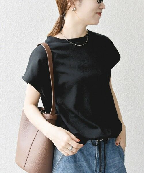 SHIPS / シップス Tシャツ | SHIPS any:〈接触冷感/汗染み防止加工/洗濯機可能〉ドロスト フレンチスリーブ TEE | 詳細27