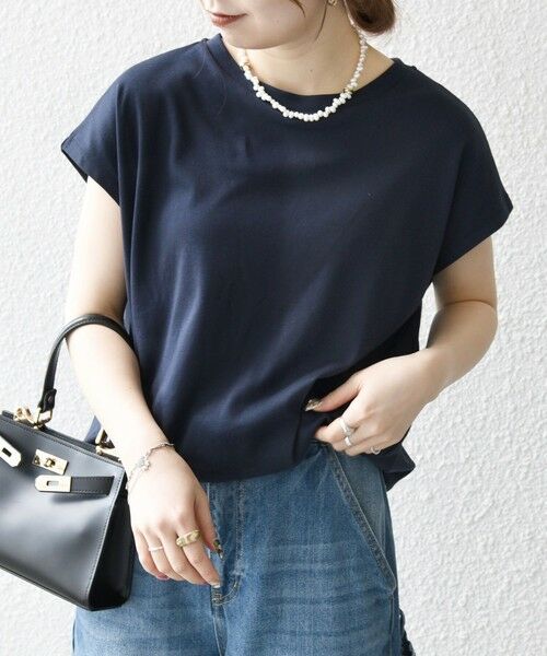 SHIPS for women/シップスウィメン 《予約》SHIPS any:〈多機能/洗濯機可能〉ドロスト フレンチスリーブ TEE ネイビー ONE SIZE SHIPS for women/シップスウィメン 《予約》SHIPS any:〈多機能/洗濯機可能〉ドロスト フレンチスリーブ TEE ネイビー ONE SIZE