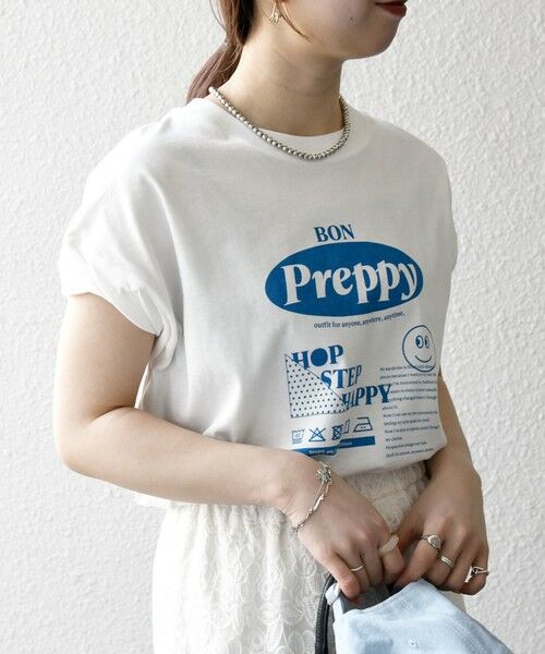 SHIPS / シップス Tシャツ | SHIPS any:〈洗濯機可能〉PREPPY ロゴ プリント フレンチスリーブ TEE | 詳細7