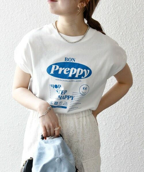 SHIPS / シップス Tシャツ | SHIPS any:〈洗濯機可能〉PREPPY ロゴ プリント フレンチスリーブ TEE | 詳細8