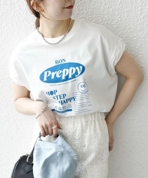 SHIPS for women/シップスウィメン 《予約》SHIPS any:〈洗濯機可能〉PREPPY ロゴ プリント フレンチスリーブ TEE ホワイト系1 ONE SIZE SHIPS for women/シップスウィメン 《予約》SHIPS any:〈洗濯機可能〉PREPPY ロゴ プリント フレンチスリーブ TEE ホワイト系1 ONE SIZE