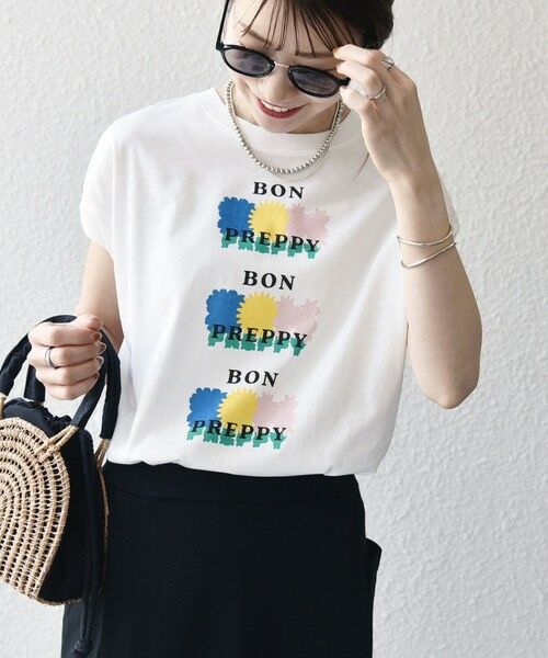 SHIPS / シップス Tシャツ | SHIPS any:〈洗濯機可能〉PREPPY ロゴ プリント フレンチスリーブ TEE | 詳細23