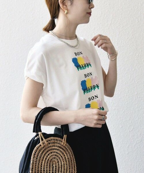 SHIPS / シップス Tシャツ | SHIPS any:〈洗濯機可能〉PREPPY ロゴ プリント フレンチスリーブ TEE | 詳細24