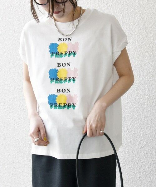 SHIPS for women/シップスウィメン 《予約》SHIPS any:〈洗濯機可能〉PREPPY ロゴ プリント フレンチスリーブ TEE ホワイト系3 ONE SIZE SHIPS for women/シップスウィメン 《予約》SHIPS any:〈洗濯機可能〉PREPPY ロゴ プリント フレンチスリーブ TEE ホワイト系3 ONE SIZE