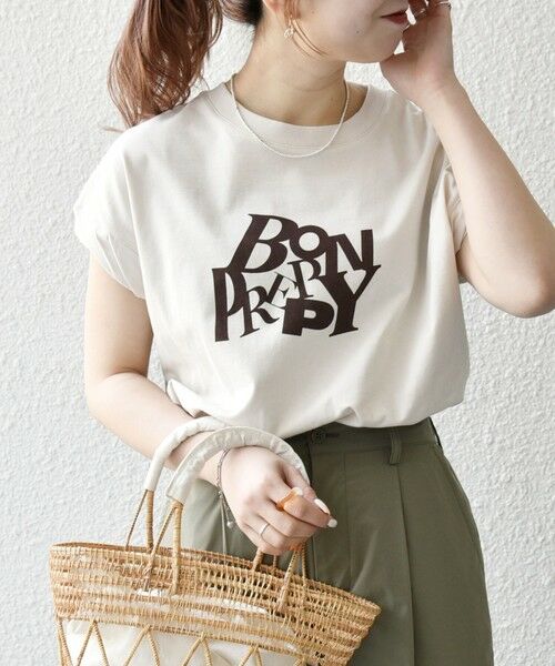 SHIPS for women/シップスウィメン 《予約》SHIPS any:〈洗濯機可能〉PREPPY ロゴ プリント フレンチスリーブ TEE ベージュ ONE SIZE SHIPS for women/シップスウィメン 《予約》SHIPS any:〈洗濯機可能〉PREPPY ロゴ プリント フレンチスリーブ TEE ベージュ ONE SIZE