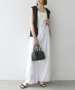 SHIPS / シップス サロペット・オールインワン | SHIPS any:〈手洗い可能〉3D フラワー エンブロイダリー ギャザー サロペット