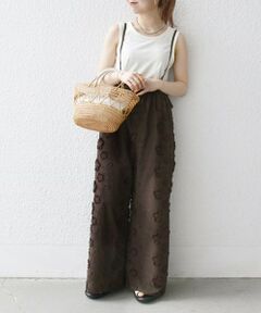 SHIPS / シップス サロペット・オールインワン | SHIPS any:〈手洗い可能〉3D フラワー エンブロイダリー ギャザー サロペット