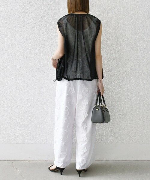 SHIPS / シップス サロペット・オールインワン | SHIPS any:〈手洗い可能〉3D フラワー エンブロイダリー ギャザー サロペット | 詳細5