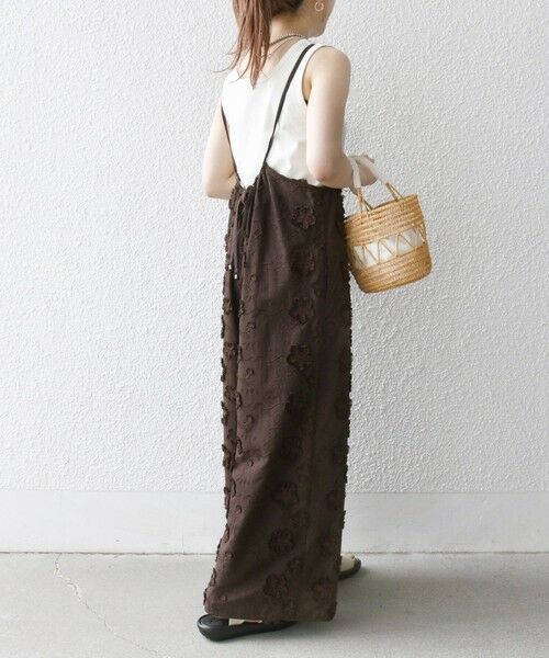 SHIPS / シップス サロペット・オールインワン | SHIPS any:〈手洗い可能〉3D フラワー エンブロイダリー ギャザー サロペット | 詳細13