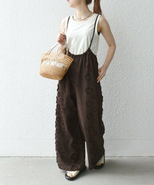 SHIPS / シップス サロペット・オールインワン | SHIPS any:〈手洗い可能〉3D フラワー エンブロイダリー ギャザー サロペット | 詳細15