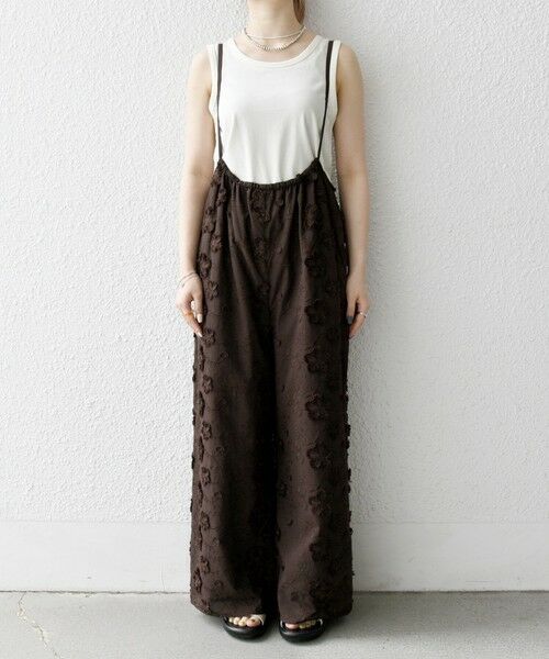 SHIPS / シップス サロペット・オールインワン | SHIPS any:〈手洗い可能〉3D フラワー エンブロイダリー ギャザー サロペット | 詳細25