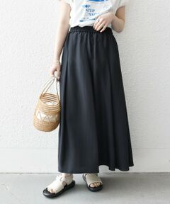 SHIPS / シップス ロング・マキシ丈スカート | SHIPS any:〈洗濯機可能〉グロッシー アシンメトリー ギャザー フレア スカート