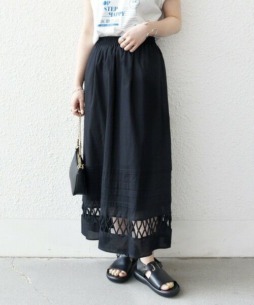 SHIPS / シップス ロング・マキシ丈スカート | SHIPS any:〈手洗い可能〉ロープ デザイン ギャザー フレア スカート | 詳細15