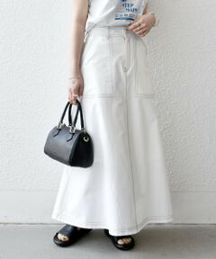 SHIPS / シップス ロング・マキシ丈スカート | SHIPS any:〈洗濯機可能〉オックス ステッチ フレア ロング スカート