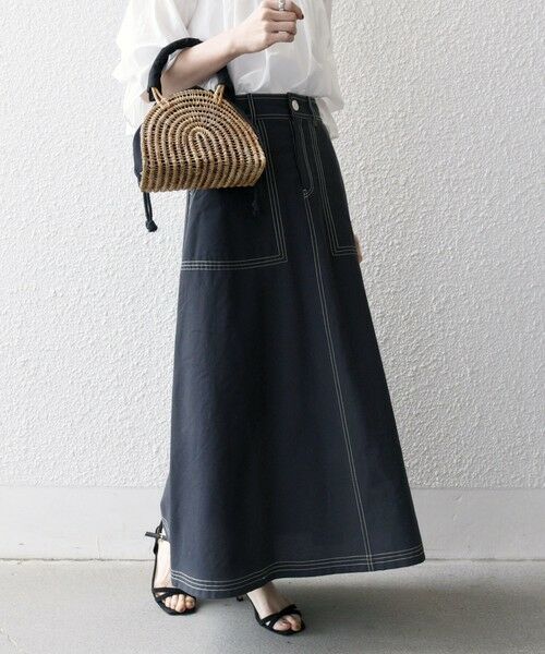 SHIPS / シップス ロング・マキシ丈スカート | SHIPS any:〈洗濯機可能〉オックス ステッチ フレア ロング スカート | 詳細18