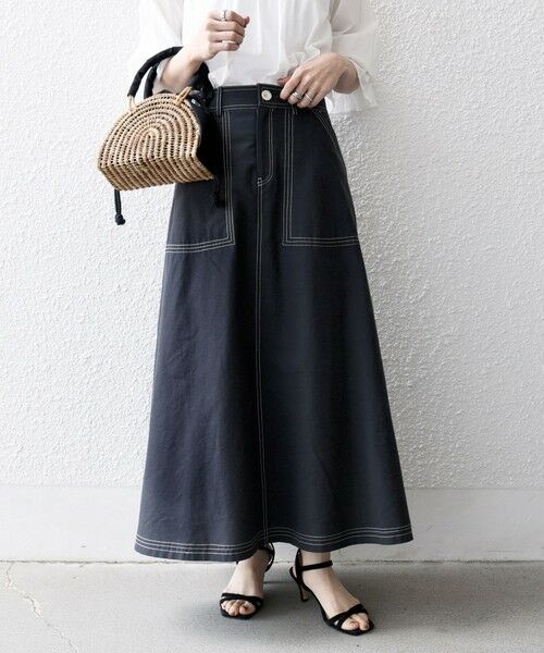 SHIPS / シップス ロング・マキシ丈スカート | SHIPS any:〈洗濯機可能〉オックス ステッチ フレア ロング スカート | 詳細19