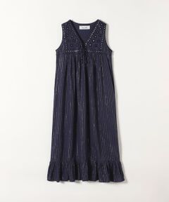 SHIPS / シップス ロング・マキシ丈ワンピース | SARA MALLIKA:〈手洗い可能〉ストライプ ジャカード ミラー エンブロイダリー ワンピース