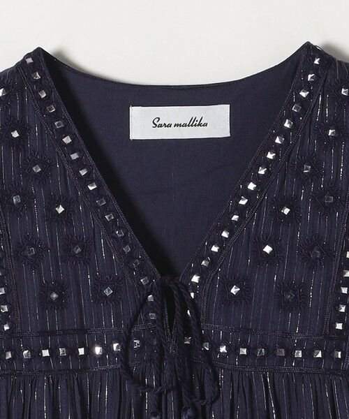 SHIPS / シップス ロング・マキシ丈ワンピース | SARA MALLIKA:〈手洗い可能〉ストライプ ジャカード ミラー エンブロイダリー ワンピース | 詳細4