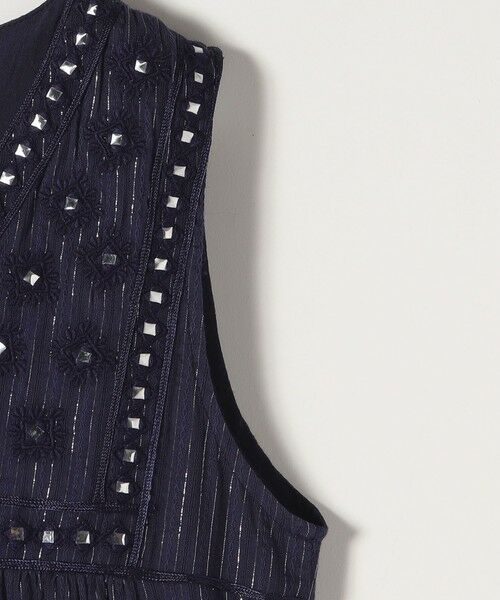 SHIPS / シップス ロング・マキシ丈ワンピース | SARA MALLIKA:〈手洗い可能〉ストライプ ジャカード ミラー エンブロイダリー ワンピース | 詳細5