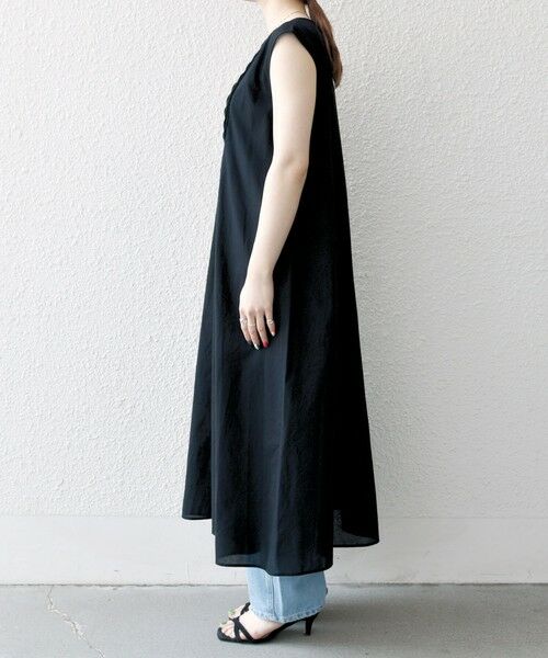 SHIPS / シップス ロング・マキシ丈ワンピース | SHIPS any:〈手洗い可能〉ロープ デザイン ピンタック フレンチスリーブ ワンピース | 詳細10