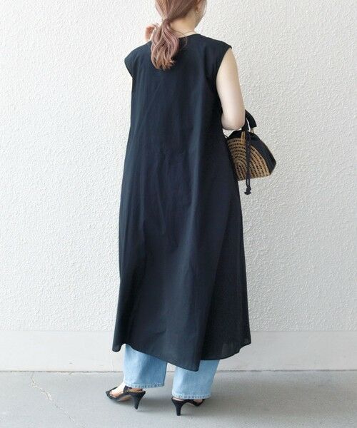 SHIPS / シップス ロング・マキシ丈ワンピース | SHIPS any:〈手洗い可能〉ロープ デザイン ピンタック フレンチスリーブ ワンピース | 詳細5