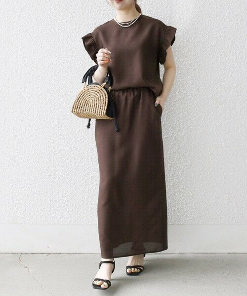 SHIPS / シップス ドレス | SHIPS any:〈洗濯機可能〉リネンライク ブラウス × タイトスカート セットアップ | 詳細9