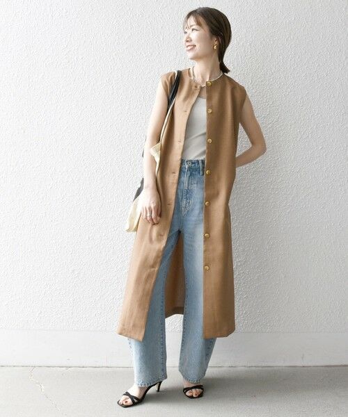 SHIPS / シップス その他パンツ | SHIPS any:〈洗濯機可能〉リネンライク ジレ ワンピース × イージー パンツ セットアップ | 詳細1