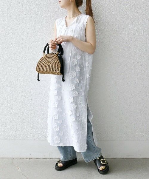 美品ella_selectshop ワンピース　ホワイト　Sサイズ LUIZA / Iラインワンピース （ロング・マキシ丈ワンピース