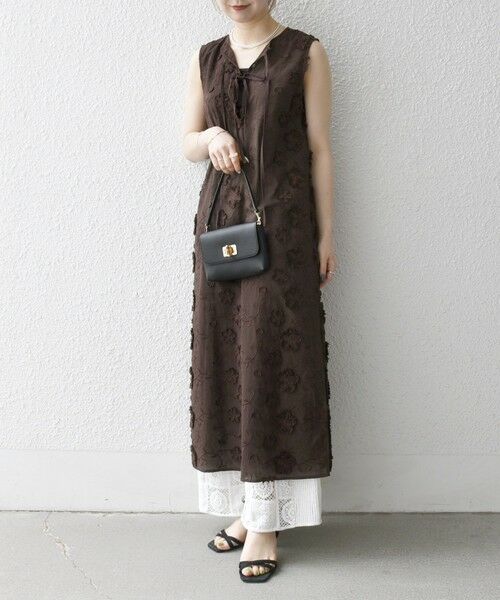 SHIPS / シップス ロング・マキシ丈ワンピース | SHIPS any:〈手洗い可能〉3D フラワー エンブロイダリー ロング ワンピース | 詳細11